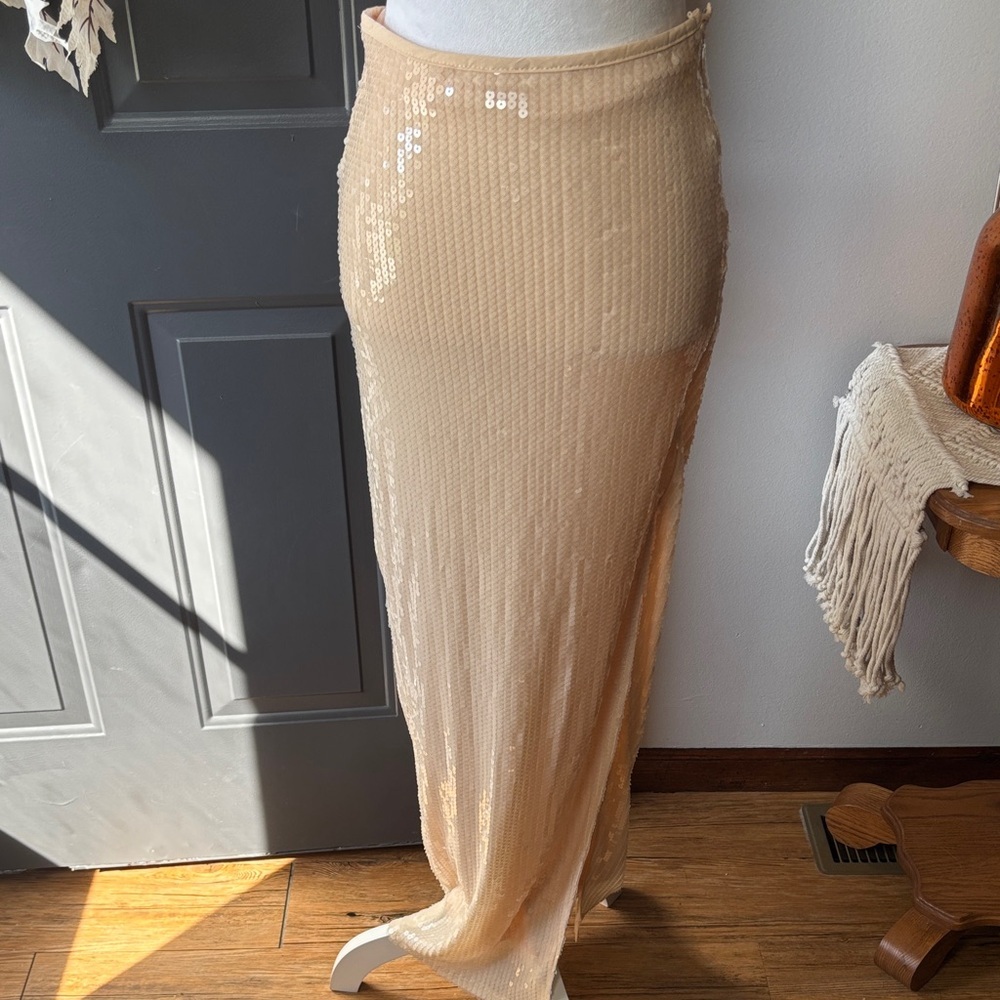 Forever 21 Gold Sequin Maxi Skirt